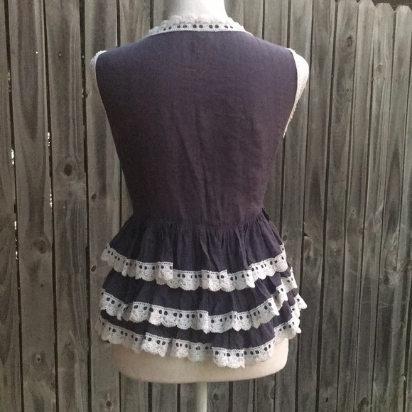 🔥💥TRINITY🔥💥BOHO BLOUSE TOP WITH RIBBON RUFFLES - Picture 2 of 13